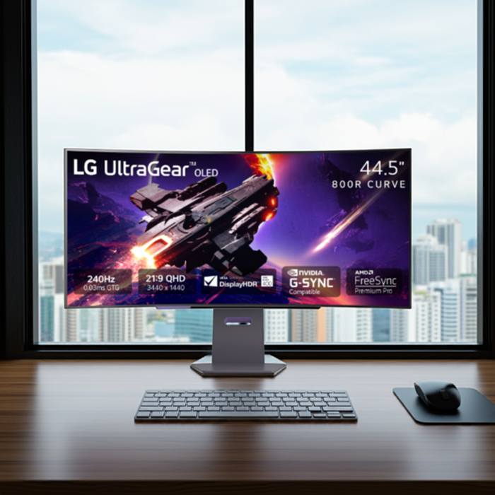 LG UltraGear 45" 1440p WQHD 240Hz 0.03ms GTG Curved OLED G-Sync FreeSync Gaming Monitor (45GS95QE-B)