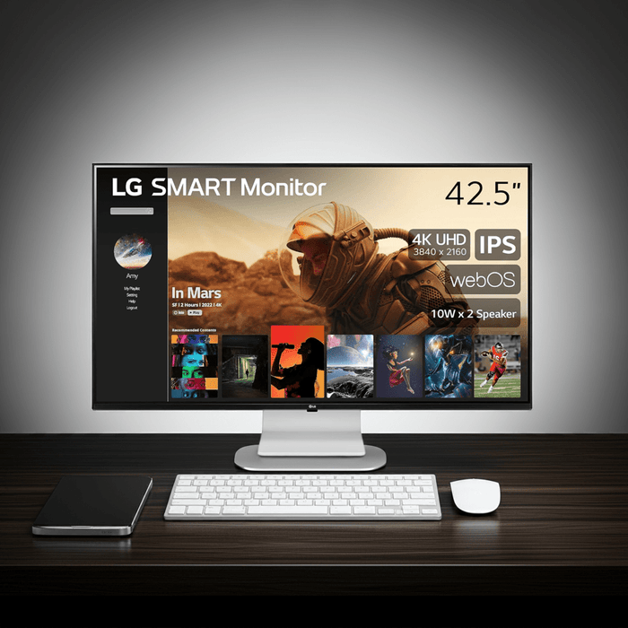 LG Smart Display 43SQ700S-M, 43" 4K UHD IPS Slim & Flat Style Stand, webOS Smart Monitor