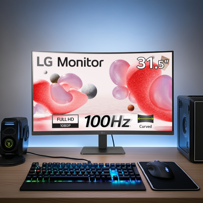 LG 32MC50C-B 31.5" Full HD Curved Monitor with AMD FreeSync