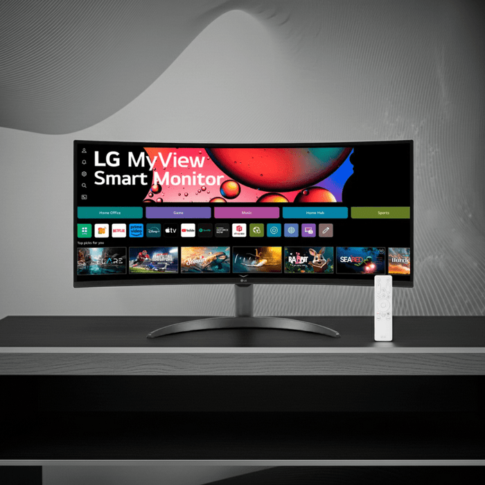 LG 34SR60QC-W 34” 21:9 Curved WQHD Smart Monitor with webOS