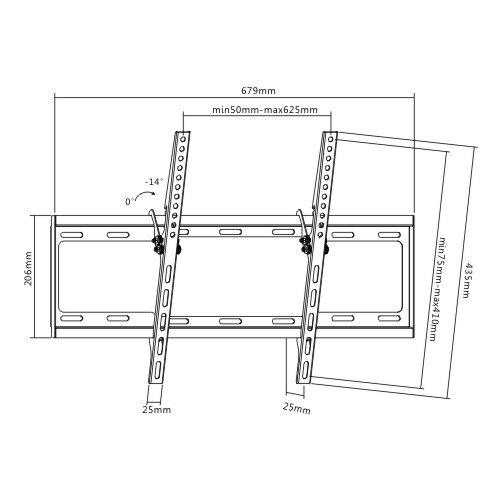 Brateck LP34-46T 37’’-70’’ LED, LCD flat panel TVs Low Profile Tilt TV Wall Mount (New)