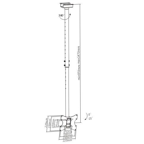 Brateck PLB-CE322 23"-42" TV Ceiling Mount (Brand New)