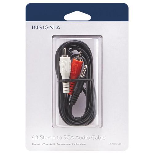 Insignia Audio/Video Accessories Insignia NS-POY3506-C 1.8m (6 ft.) 3.5mm to Y-RCA Cable (Open Box)