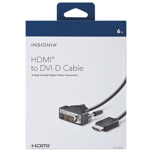 Insignia Cables/Connectors Insignia NS-PI06502-C 1.8m (6 ft) HDMI to DVI Cable (Open Box)