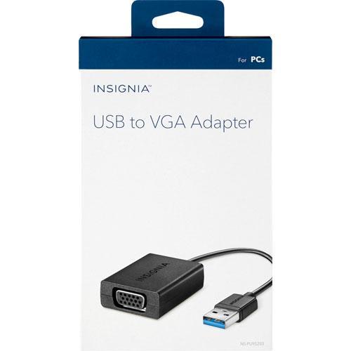 Insignia Cables/Connectors Insignia NS-PU96203-C USB-to-VGA Adapter - Black