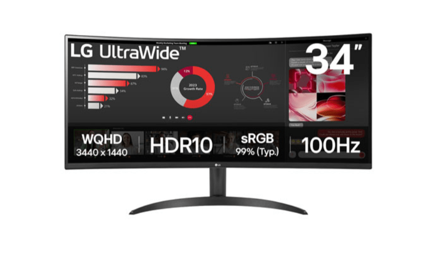 LG 34WR50QK-B 34" UltraWide QHD Curved VA LED Monitor