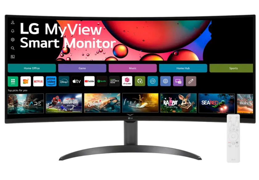 LG 34SR60QC-W 34” 21:9 Curved WQHD Smart Monitor with webOS