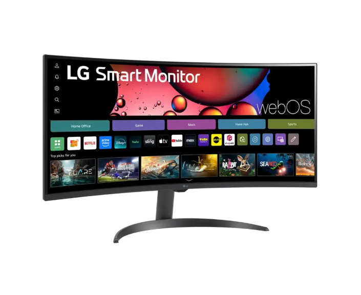 LG 34SR60QC-W 34” 21:9 Curved WQHD Smart Monitor with webOS