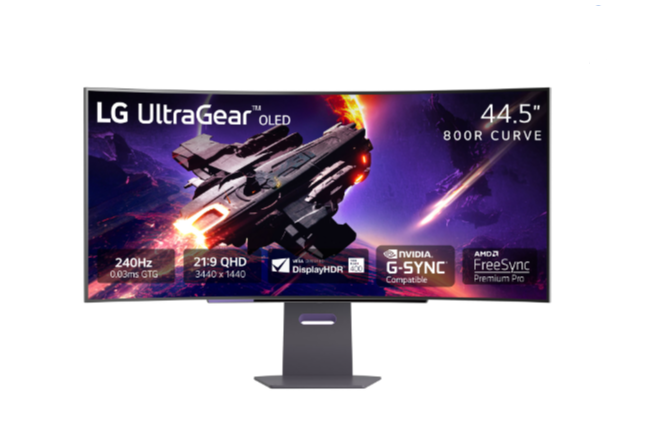 LG UltraGear 45" 1440p WQHD 240Hz 0.03ms GTG Curved OLED G-Sync FreeSync Gaming Monitor (45GS95QE-B)