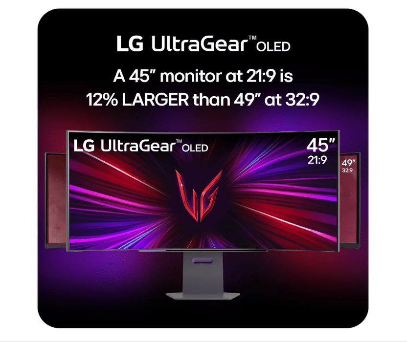 LG UltraGear 45" 1440p WQHD 240Hz 0.03ms GTG Curved OLED G-Sync FreeSync Gaming Monitor (45GS95QE-B)