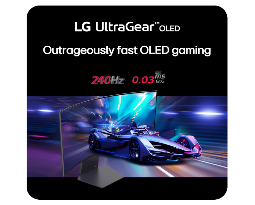 LG UltraGear 45" 1440p WQHD 240Hz 0.03ms GTG Curved OLED G-Sync FreeSync Gaming Monitor (45GS95QE-B)
