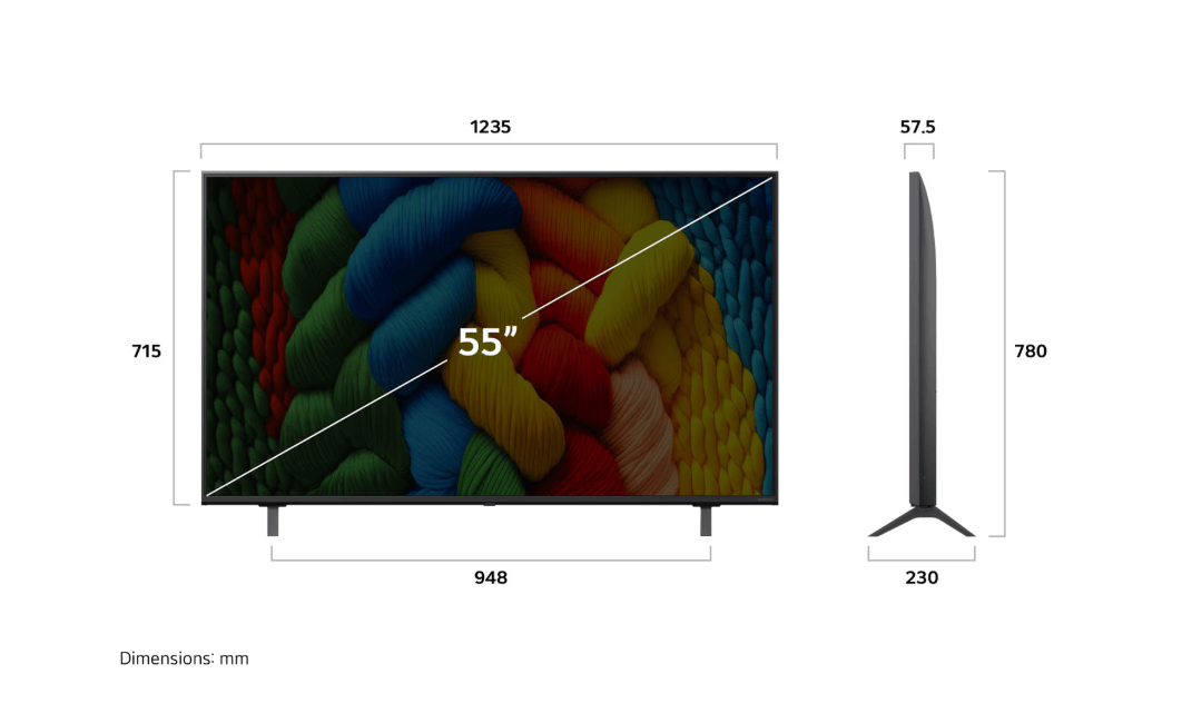 LG 55NANO80AUA 55" NanoCell AI 4K UHD HDR Smart TV- 2025