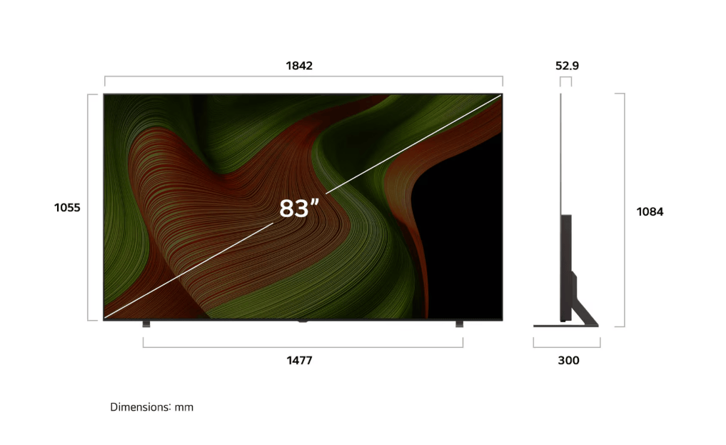 LG OLED83B5PUA 83" AI B5 4K UHD HDR OLED Smart TV – 2025
