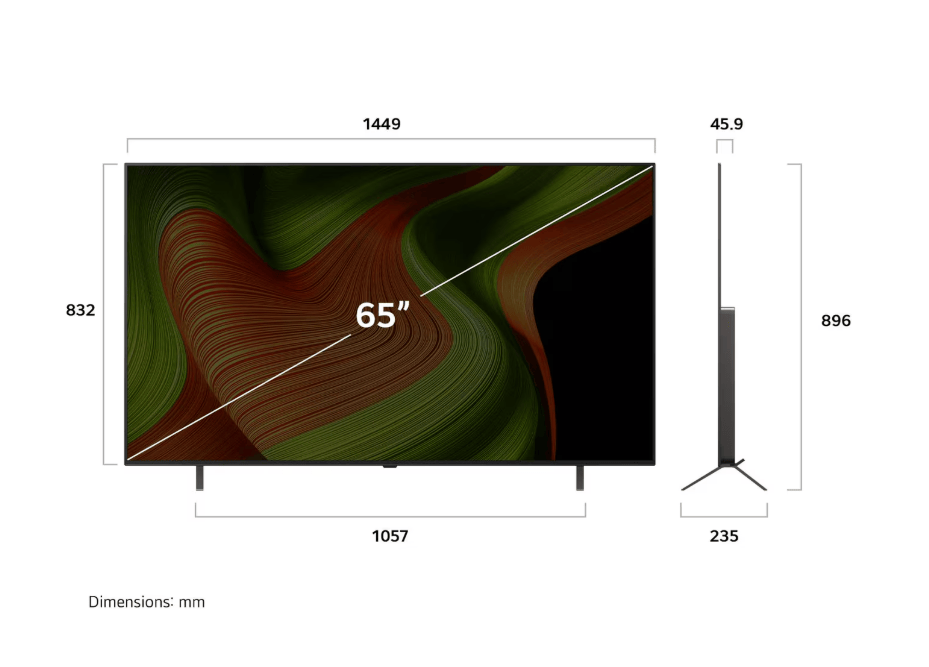LG OLED65B5PUA 65" AI B5 4K UHD HDR OLED Smart TV – 2025