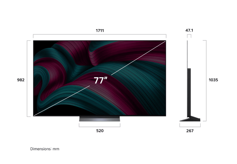 LG OLED77C5PUA 77" 4K UHD HDR OLED Evo AI Smart TV- 2025