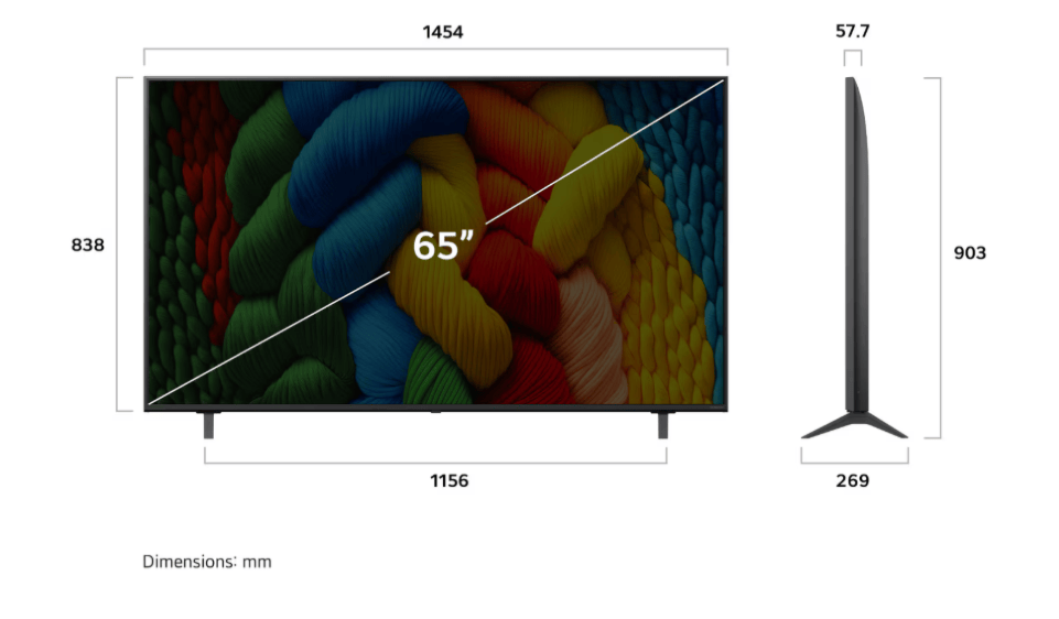 LG 65NANO80AUA 65" NanoCell AI 4K UHD HDR Smart TV- 2025