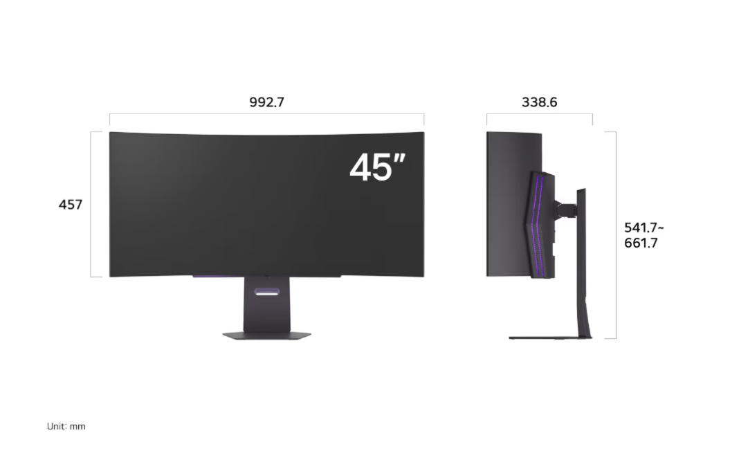 LG 45GX90SA-B UltraGear 45" WQHD Curved OLED G-Sync Smart Gaming Monitor