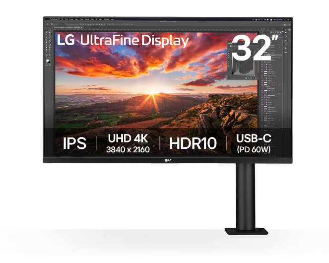 LG 32UN880K-B 31.5" UHD 4K Ergo IPS Monitor with USB-C