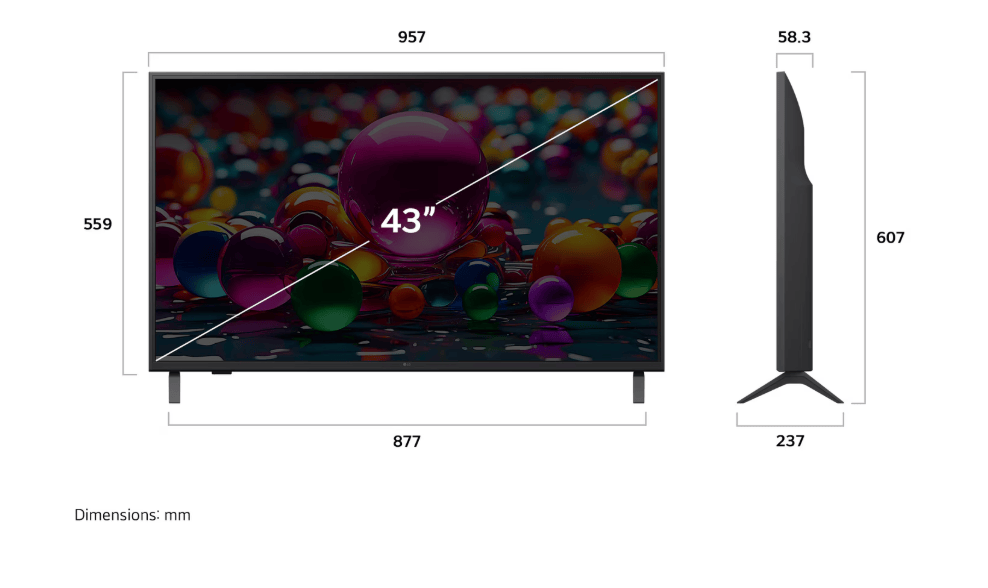 LG 43UA7700PUB 43" AI UA77 4K UHD LED Smart TV – 2025