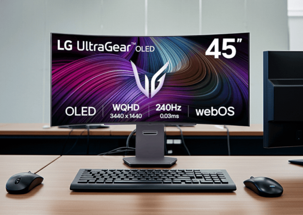 LG 45GX90SA-B UltraGear 45" WQHD Curved OLED G-Sync Smart Gaming Monitor