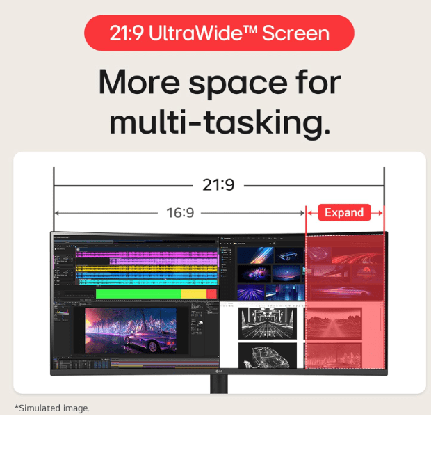 LG 40WP95C-W 40” UltraWide Curved WUHD (5120 x 2160) IPS Computer Monitor
