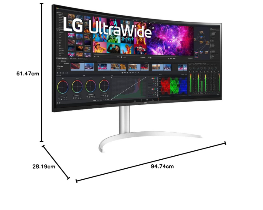 LG 40WP95C-W 40” UltraWide Curved WUHD (5120 x 2160) IPS Computer Monitor