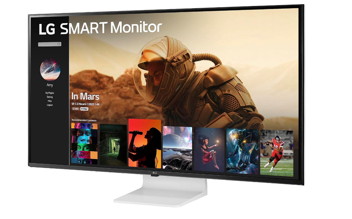 LG Smart Display 43SQ700S-M, 43" 4K UHD IPS Slim & Flat Style Stand, webOS Smart Monitor