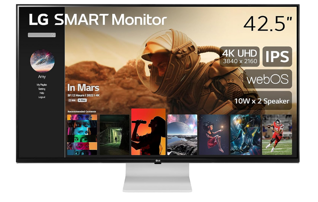 LG Smart Display 43SQ700S-M, 43" 4K UHD IPS Slim & Flat Style Stand, webOS Smart Monitor