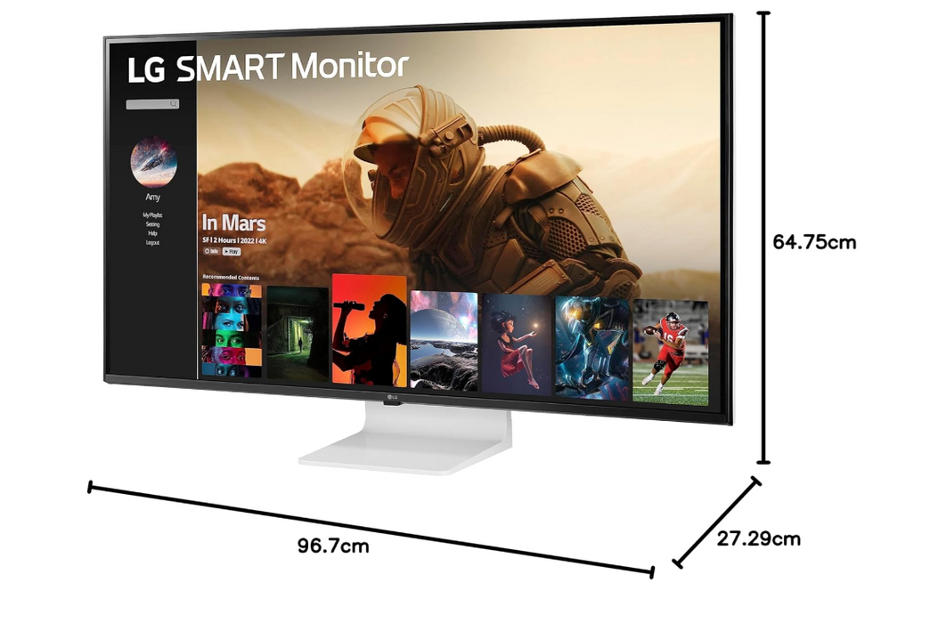 LG Smart Display 43SQ700S-M, 43" 4K UHD IPS Slim & Flat Style Stand, webOS Smart Monitor