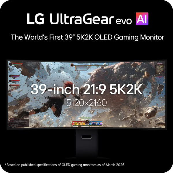 LG 39GX950B-B 39" UltraGear OLED Gaming Monitor – 5K2K UHD, 165Hz Refresh Rate – Factory Refurbished