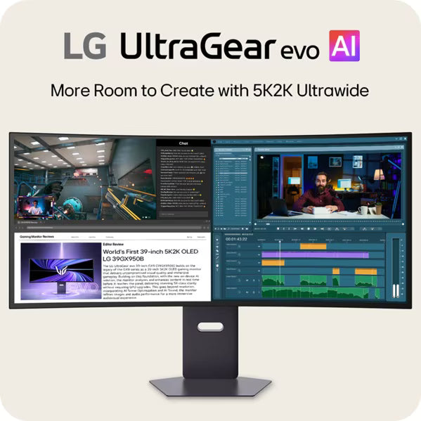 LG 39GX950B-B 39" UltraGear OLED Gaming Monitor – 5K2K UHD, 165Hz Refresh Rate – Factory Refurbished