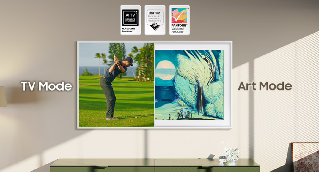 Samsung QN55LS03FAFXZC 55″ The Frame QLED 4K Art Mode Smart TV – 2025 (Wall Mount Included)