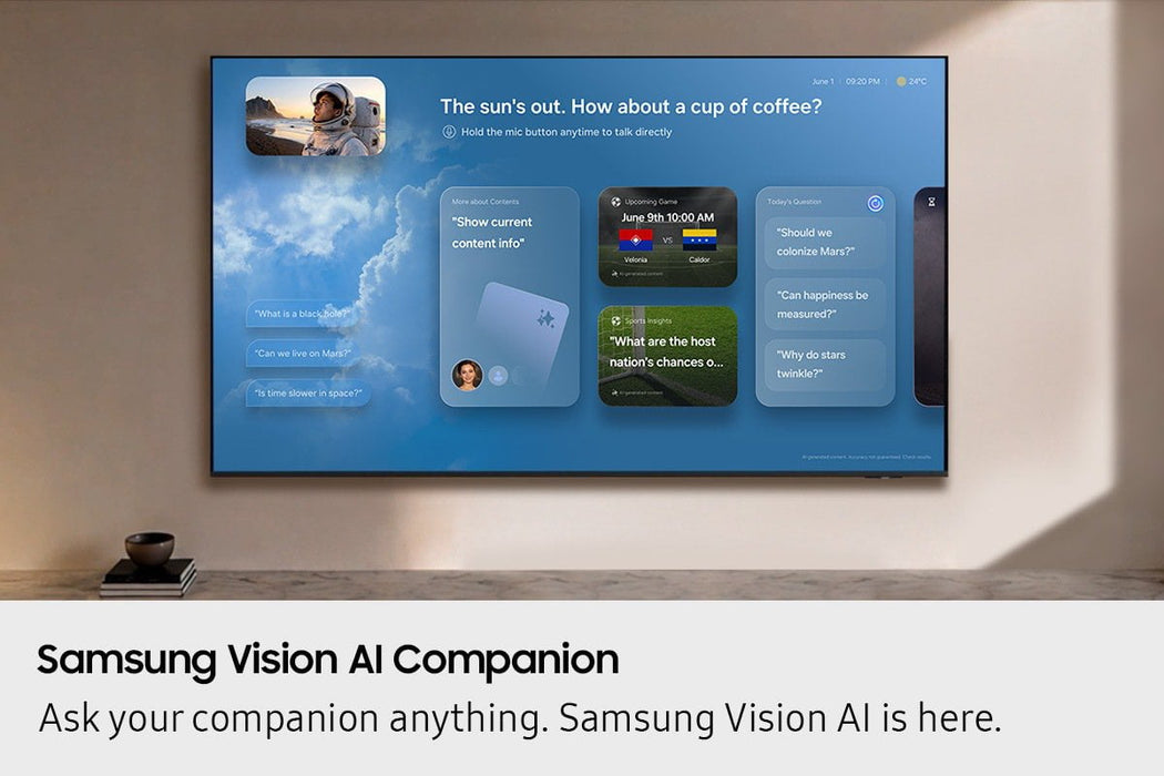 Samsung UN65M80HAFXZC 65" M80H Mini LED 4K Vision AI Smart TV – NQ4 AI Gen2 Processor – Factory Refurbished