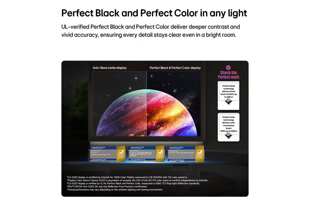 LG OLED evo AI G6 OLED65G6WUA 65" 4K UHD OLED Smart TV - Factory Refurbished