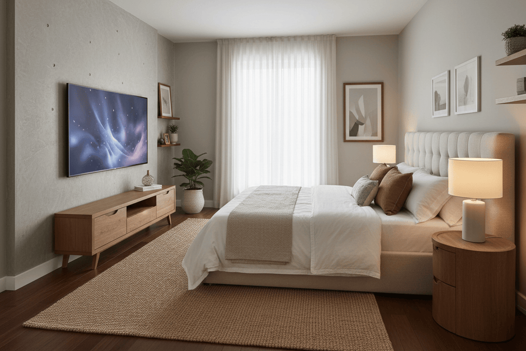 LG 43UA7000PUB in the bedroom