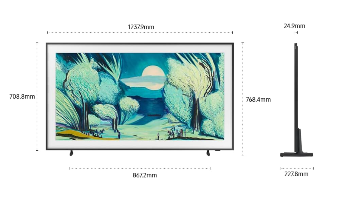 Samsung QN55LS03FAFXZC 55″ The Frame QLED 4K Art Mode Smart TV – 2025 (Wall Mount Included)
