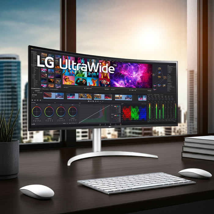LG 40WP95C-W 40” UltraWide Curved WUHD (5120 x 2160) IPS Computer Monitor