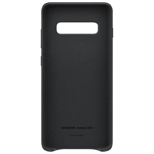 Samsung EF-VG975LBEGCA Leather Fitted Hard Shell Case for Galaxy S10+ - Black (New Others)