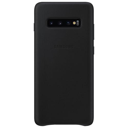 Samsung EF-VG975LBEGCA Leather Fitted Hard Shell Case for Galaxy S10+ - Black (New Others)