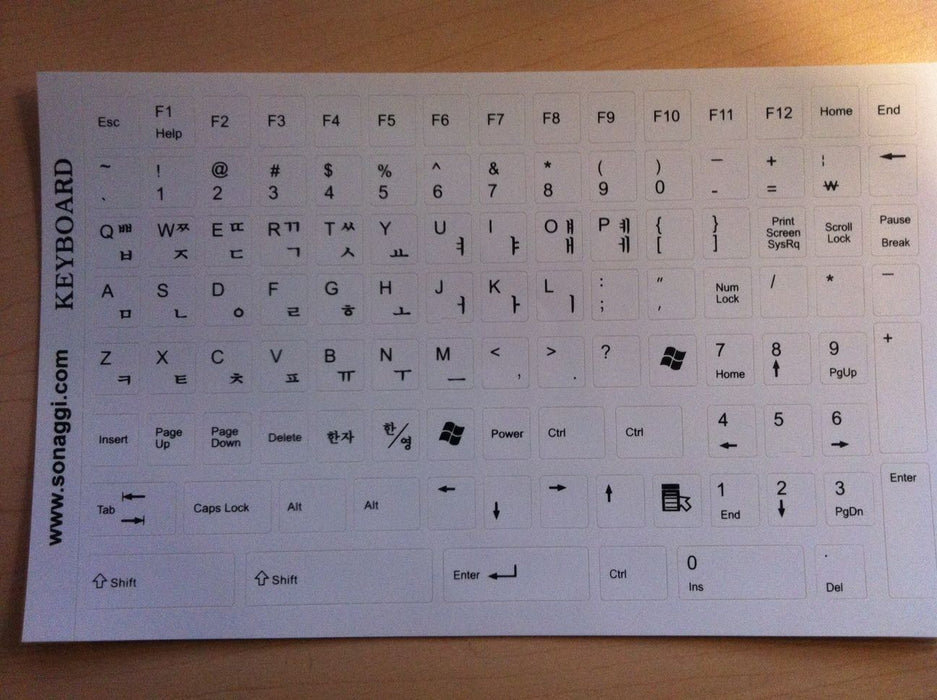 Keyboard Stickers for Korean Letters - White (Canadian Seller)