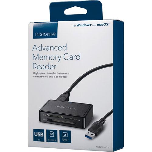 Insignia NS-DCR30D3K-C USB 3.0 Advanced Memory Card Reader (Open Box)