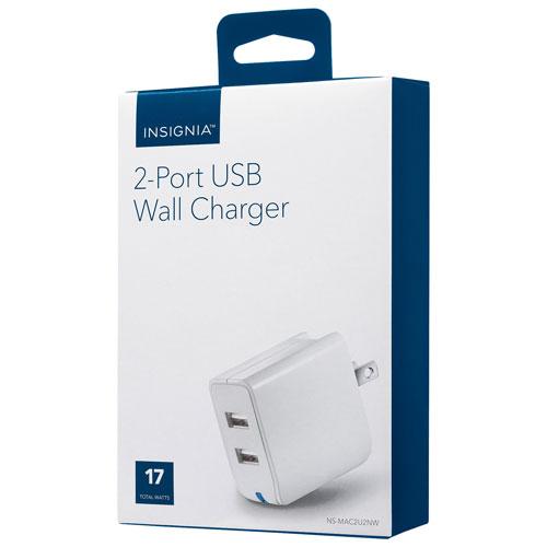 Insignia NS-MAC2U2NW-C 2 Port Wall Charger - White (Open Box)