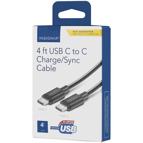 Insignia NS-MCC4B-C 4 Ft. USB C to C Charge/Sync Cable (Open Box)