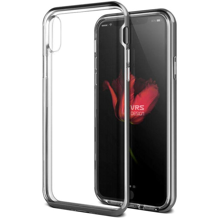VRS Design VRSIP8CRBSS 112-9587 Crystal Bumper Fitted Soft Shell Case for Apple iPhone X - Satin Silver  (New Other)