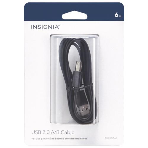 Insignia Cables/Connectors Insignia NS-PU065AB-C 1.8m (6 ft.) USB A/B Cable (Open Box)