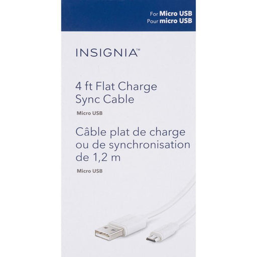 Insignia Cables/Connectors Insignia NS-TMCDT2WF-C 1.2m (4 ft.) Flat USB 2.0 to MicroUSB Cable (Open Box)